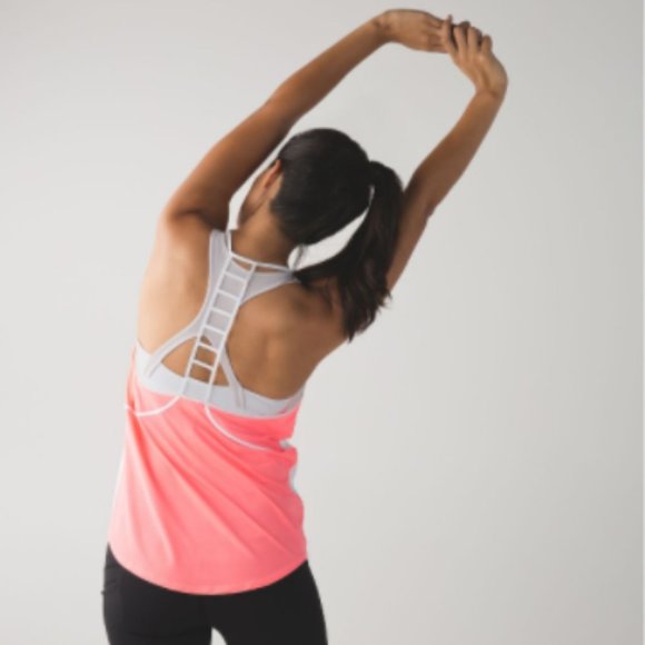 NWT Lululemon Breezy Singlet (White/Grapefruit)